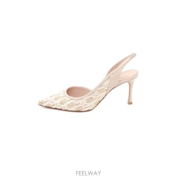 디올 KDV637OFP 시퀸 자수 오블리크 패브릭 어디오러블 슬링백 겸 펌프스 힐kk48997340