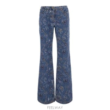 ETRO 26FW Etro ��Ƽ �÷� Flared Jeans with All Over ����Ʈ in ���� for Wom26FW Etro ��Ƽ �÷� Flared Jeans with All Over ����Ʈ 