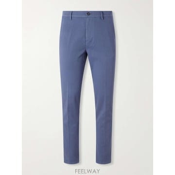 26 FW CANALI 블루 스트레이트핏 스트레치 코튼 가바딘 팬츠 TP581562597