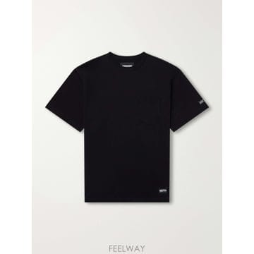 26 FW 네이버후드 블랙 로고 자수 코튼 티셔츠 TP581624927