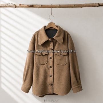 한섬 타임 (TIME) 캐시미어 블렌드 투웨이 칼라 셔츠형 자켓 82-94-160사이즈
