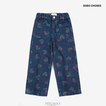 보보쇼즈 26FW Made in Portugal 스탬프 블룸 올오버 데님 팬츠 바지 B226AC070