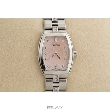 세이코 크레도르 SEIKO Credor 아쿠아 핑크 자개 다이아몬드 쿼츠 5A70-0AF0