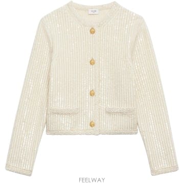 CELINE ���Ϲ߼� ������ Embroidered jacket in ribbed mohair cardigan���Ϲ߼� ������ Embroidered jacket in ribbed mohair ca