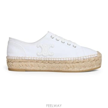 당일발송 셀린느 Les espadrilles lace up in canvas and calfskin