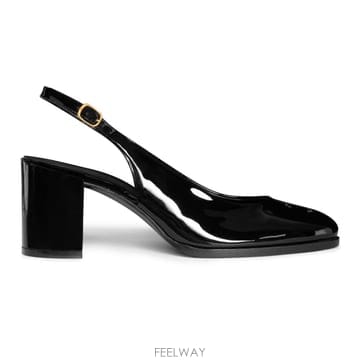 CELINE ���Ϲ߼� ������ Lily perforated Triomphe slingbacks in patent calfs���Ϲ߼� ������ Lily perforated Triomphe slingbacks in