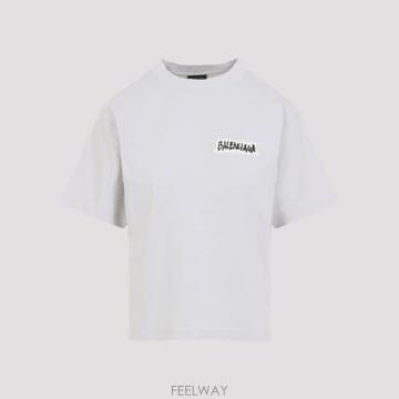 발렌시아가 MASKING 테이프 티셔츠 화이트