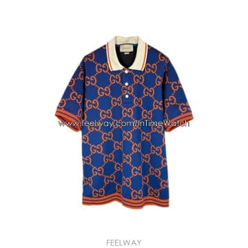 구찌 GG 테크니컬 자카드 반팔 폴로 셔츠 (XL)