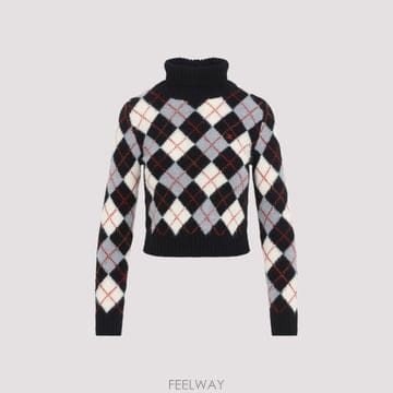 [A3] 셀린느 니트 RY0M30V32-38WG BLACK WHITE GREY