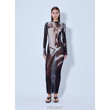 26 F/W 장 폴 고티에 메쉬 프린트 스모킹 WOMEN 롱 드레스  B0112317711