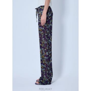 26 F/W 드리스 반 노튼 PACHAS 프린트 실크 스트레이트 팬츠 B0112317720