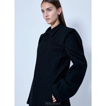 26 S/S 요지 야마모토 SHRINK SERGE 패널 숄더 롱 코트 B0112317733