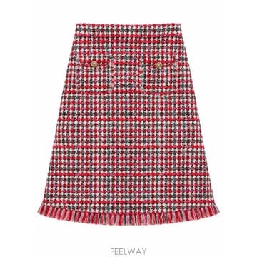셀프 포트레이트 미디 스커트 AW26146MSKRRED B0192317997