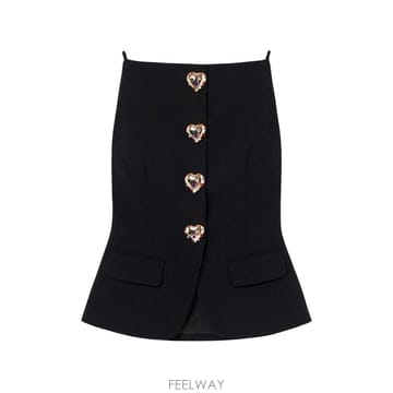 셀프 포트레이트 블랙 울 크레페 탑 AW26062TBBLACK B0192317999