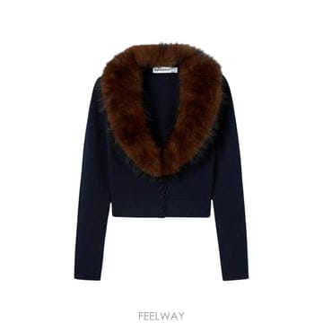 셀프 포트레이트 네이비 인조퍼 니트 가디건 AW26148CANNAV B0192318004