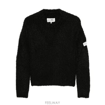 MM6 메종 마르지엘라 블랙 울 블렌드 스웨터 S62HL0055M1 B0302318138