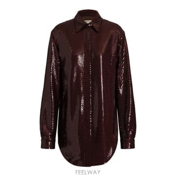 알베르타 페레티 보르도 SHIMMERING 스팽글 셔츠 A02206 B0302318159