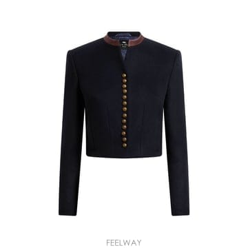 에트로 블루 울블렌드 CLOTH 크롭 자켓 WRCA013499TUB B0302318194