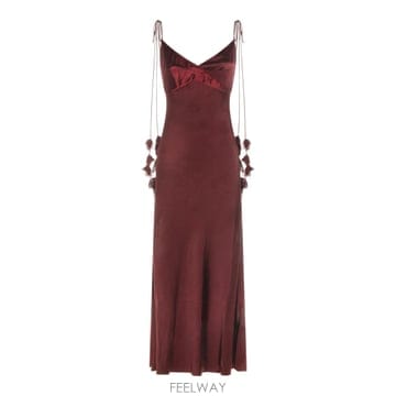 셀프 포트레이트 버건디 드레스 RS26218MBUBURGUNDY B0561882374
