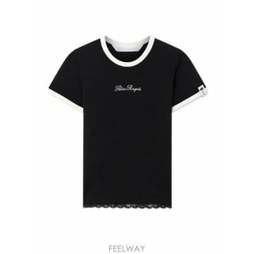 26FW 팜앤젤스 반팔 티셔츠 PAWAA004JR006 1003 BLACK OFF WHITE