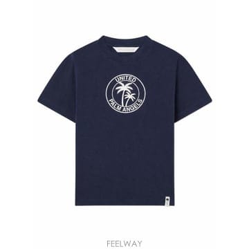 Palm Angels 26FW �ʾ����� ���� Ƽ���� PAWAA006JR006 6460 NAVY BLUE OFF WHITE26FW �ʾ����� ���� Ƽ���� PAWAA006JR006 6460 NAVY BLUE