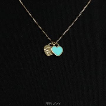 티파니 67800974 18K옐로우골드 리턴 투 티파니 미니 더블 하트 태그 펜던트 여성 목걸이aa67937