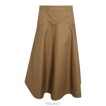 발렌시아가 카멜 코튼 롱 스커트