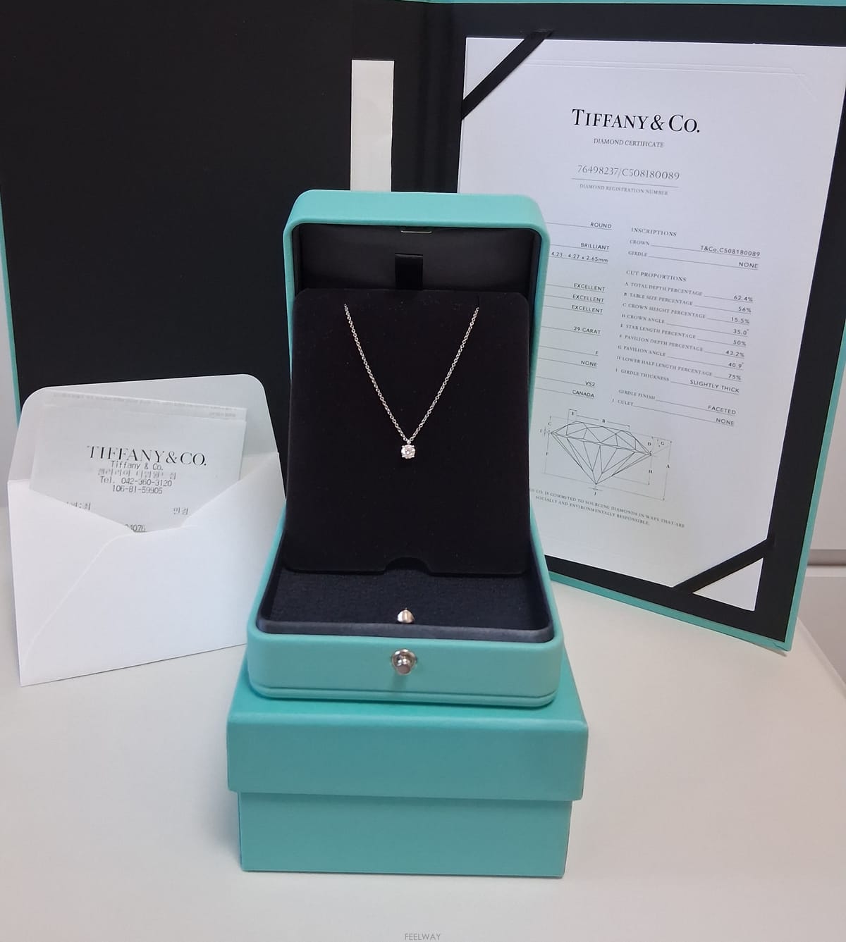 TIFFANY & Co Ƽ�Ĵ� 2.9�� ���̾� �÷�Ƽ�� �ָ��׾� ����� (0.29ĳ�� ��3��) F.VS2Ƽ�Ĵ� 2.9�� ���̾� �÷�Ƽ�� �ָ��׾� ����� (0.29ĳ��