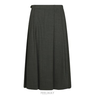 브루넬로 쿠치넬리 그레이 울 롱 스커트