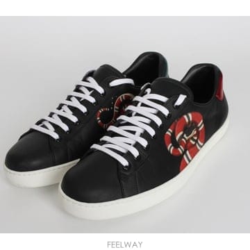 [송도 The럭셔리]★당일배송★구찌 킹스네이크 에이스 블랙 스니커즈 9(280)