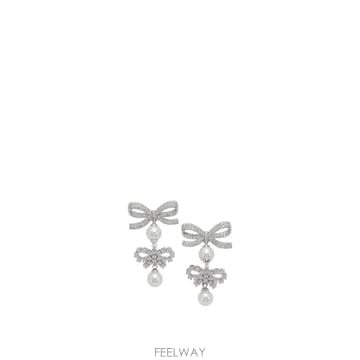 Self Portrait [V90]������Ʈ����Ʈ RS26 629E SLSILVER ���� �Ͱ��� �̾ Earrings with bow[V90]������Ʈ����Ʈ RS26 629E SLSILVER ���� �Ͱ��� ��