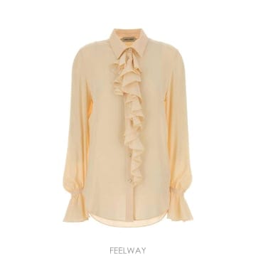 Alberta Ferretti [X45]�˺���Ÿ�䷹Ƽ A02075117 0008 ���� ���� ���� ����콺 Peach crepe shirt[X45]�˺���Ÿ�䷹Ƽ A02075117 0008 ���� ���� ���� ����