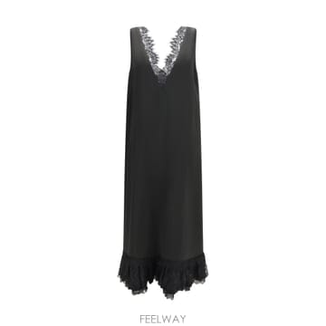 [K68]가니 A1030766 099 여성 원피스 롱 미디 미니 드레스 Lace trimmed satin l