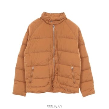 에르메스 세리에 하이넥 퀼팅 경량 다운 자켓 카멜 브라운 XL