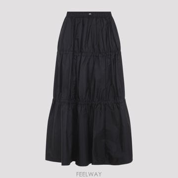 몽클레르 Tiered 맥시 스커트 블랙