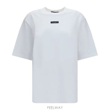 26 FW 돌체앤가바나 로고 패치 코튼 티셔츠 W0800 F8V78THU7MA