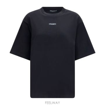 26 FW 돌체앤가바나 로고 패치 티셔츠 블랙 N0000 F8V78THU7MA