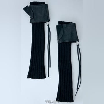 26 FW 요지 야마모토 지퍼 레더 판넬 롱 리브 글러브 LW W01 881