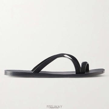 톰포드 알프레드 슬림 스웨이드 샌들 블랙