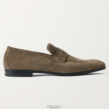 26 FW 톰 포드 카멜 브라운 Sean 션 듀러블 러버솔 카프 스웨이드 페니 로퍼