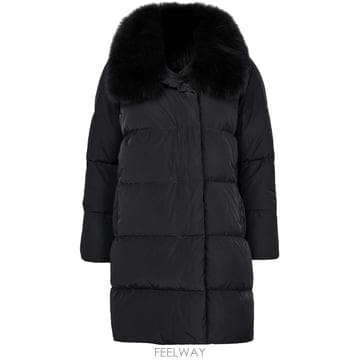 당일발송 이브살로몬 Down jacket with fox fur collar and mittens