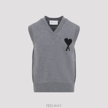 [A3] 아미 니트 UKS902.018-A273 HEATHER ASH GRE
