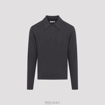 르메르 그레이 롱슬리브 울 폴로 셔츠