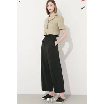 TIME 타임 린넨 크롭 자켓