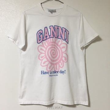GANNI 가니 플라워 반팔 티셔츠 xs