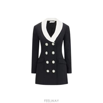 26FW 셀프 포트레이트 미디 원피스 AW26054SB BLACK