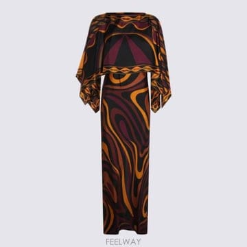 26FW 에밀리오푸치 미디 원피스 6URI30 6U761003 BORDEAUX GOLD