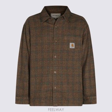 26FW 칼하트 WIP 셔츠 I037136 3U6XX HAMILTON BROWN