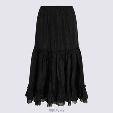 26FW 가니 미디 스커트 A1090334 099 BLACK