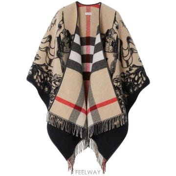 26FW 버버리 EKD 리버시블 체크 울 케이프 8074875 A7026 BEIGE